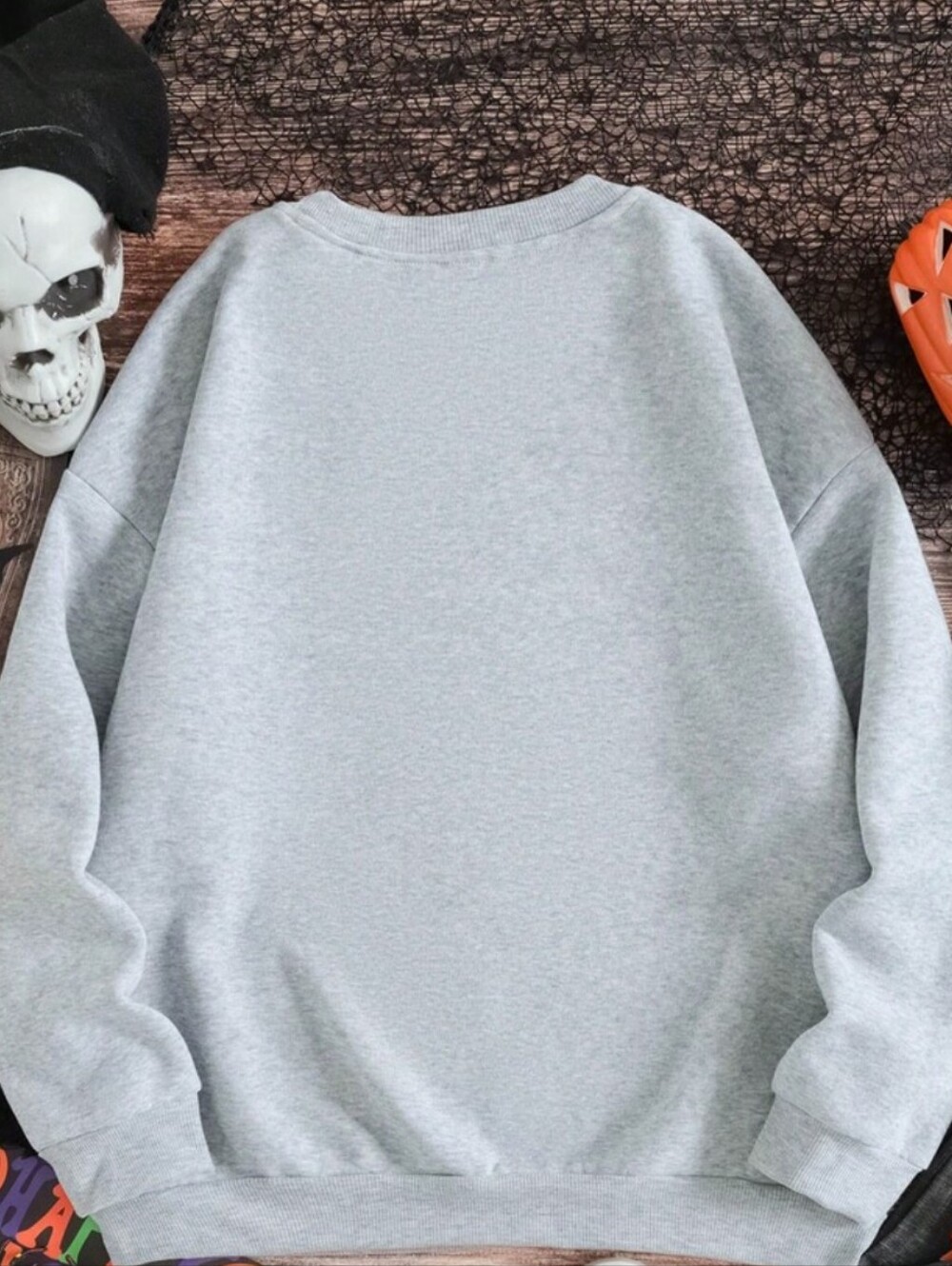 Light Gray 'Stay Spooky' Ghost Crewneck Sweatshirt - Picture 3 of 3